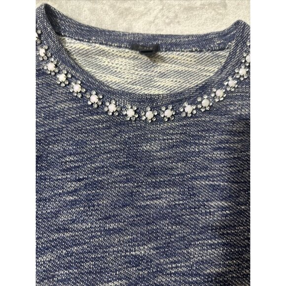 Women’s J.crew Sweater Blue Rhinestone Neckline Size Small - Picture 8 of 16